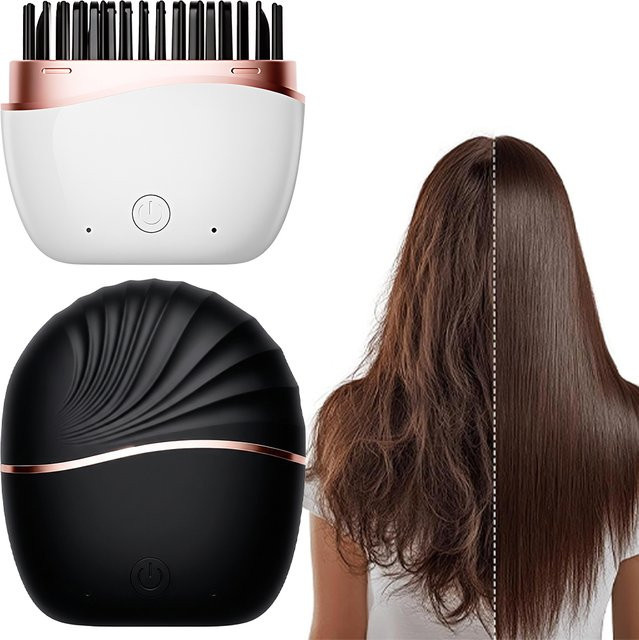 Kabellose Haarglätterbürste, Glättungskamm, Weiß, Unisex - Bild 1