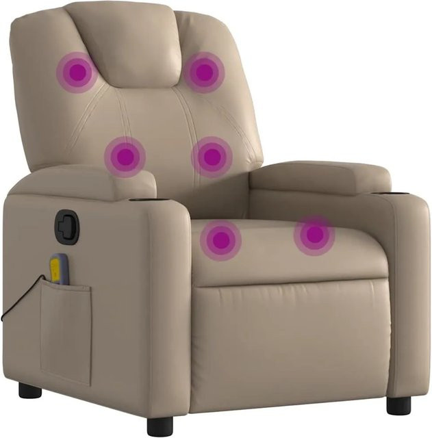 vidaXL Massagesessel Relaxsessel in Cappuccino-Braun mit Kunstleder und Armlehnen - Bild 1