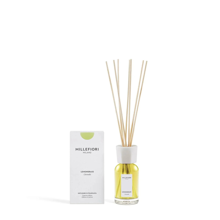 Millefiori Milano Duftdiffusor mit Rattanstäbchen, 100 ml, Lemon Grass - Bild 1