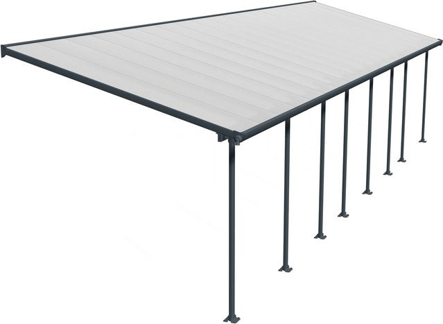 Palram Canopia Terrassenüberdachung Feria in Anthrazit mit integrierten Regenrinnen und Click N Lock Dachverbindungssystem, B: 300 cm, T: 1156 cm - Bild 1