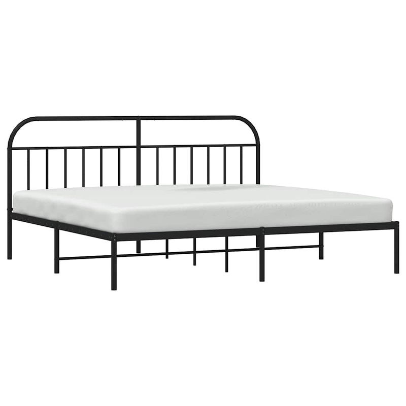 Vidaxl Metall-Bettgestell mit Kopfteil in Schwarz, Modernes Design, B/T: 193 x 203 cm - Bild 2