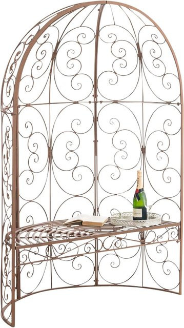 TPFGarden Halbpavillon Rosalia mit Sitzbank aus Stahl in Antik Braun, B/T/H: 178 x 120 x 58 cm - Bild 1