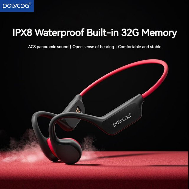 POLVCDG X7 Knochenleitungs-Headset mit 32 GB Speicher, Bluetooth 5.3 und IPX8 Wasserdichtigkeit in Schwarz - Bild 1