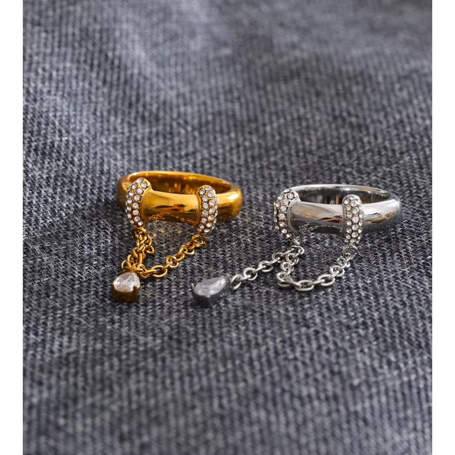 Yhpup Ring Edelstahl, Goldfarben, Zirkonia, Unisex - Bild 4