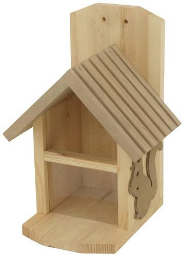 Siena Garden Eichhörnchen-Futterstation aus Kiefernholz in Beige, B/H/T: 14 x 29 x 19 cm - Bild 1