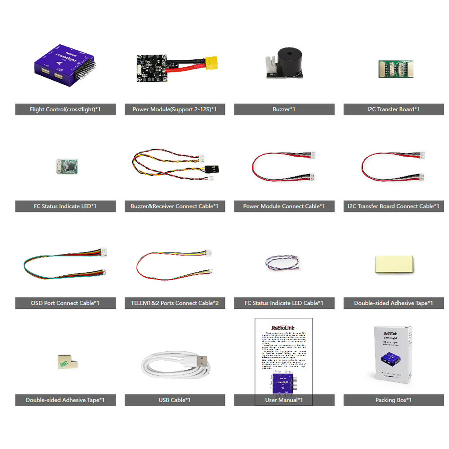 Radio Link Crossflight Flight Controller mit Mini M8N GPS und 10 PWM-Kanälen für Drohnen, Hubschrauber, Flugzeuge, Autos und Boote - Bild 2
