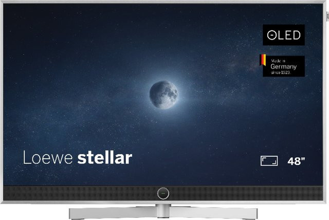 Loewe Stellar 48 dr+ OLED Smart-TV 121 cm 4K Ultra HD, VIDAA OS, 144 Hz, Alu Brushed/Concrete, Silber/Grau - Bild 2