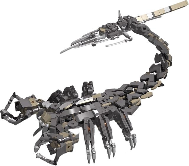 GOBRICKS Scorponok Roboter und Skorpion Baustein Modell in Grau - Bild 1