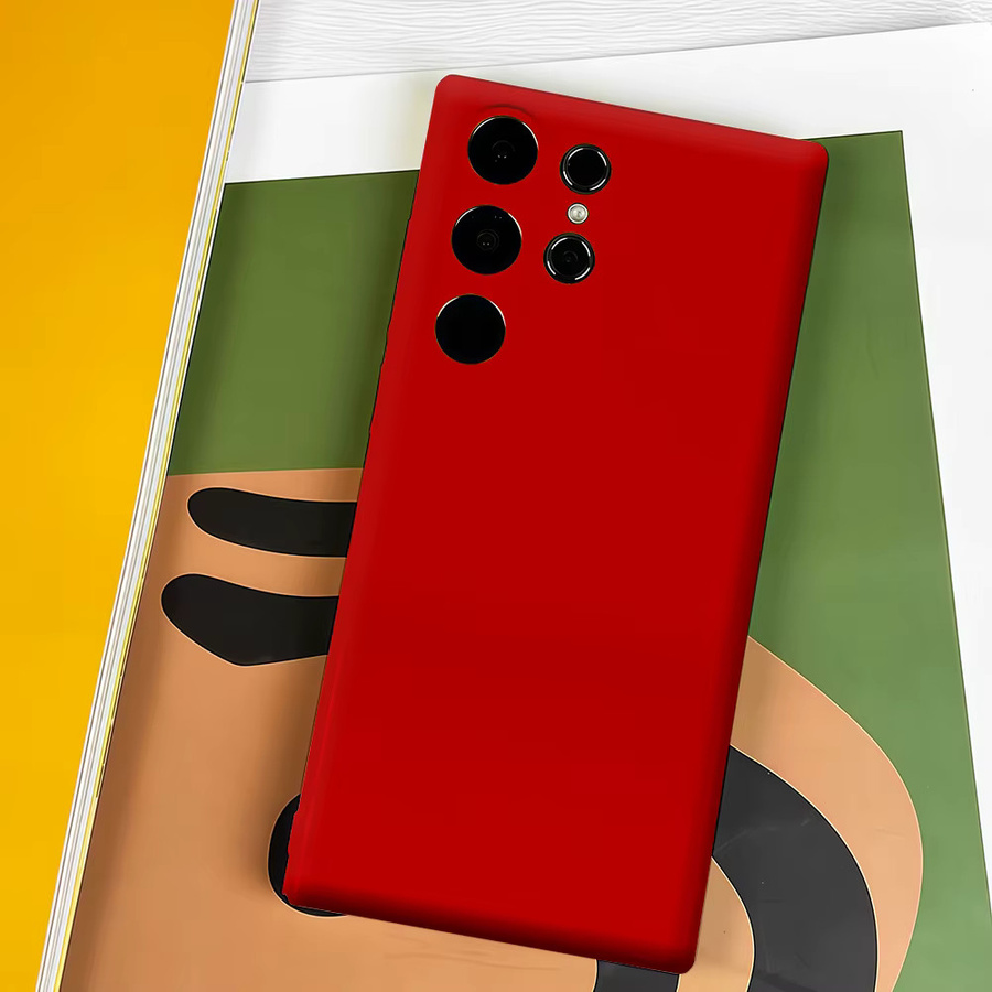 Crimson Grid Stoßfeste Handyhülle für Samsung Galaxy S26 S25 S24 S23 Ultra Plus in Rot mit robuster Doppelschicht-Rückabdeckung - Bild 4