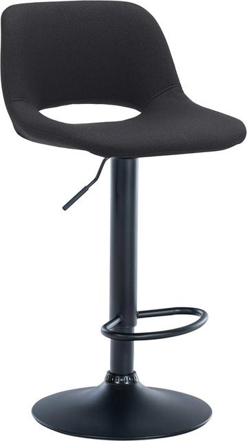 DELUKE Barhocker JAKSON Barstuhl mit Lehne in Schwarz aus Stoff und Metall, drehbar 360 Grad - Bild 1