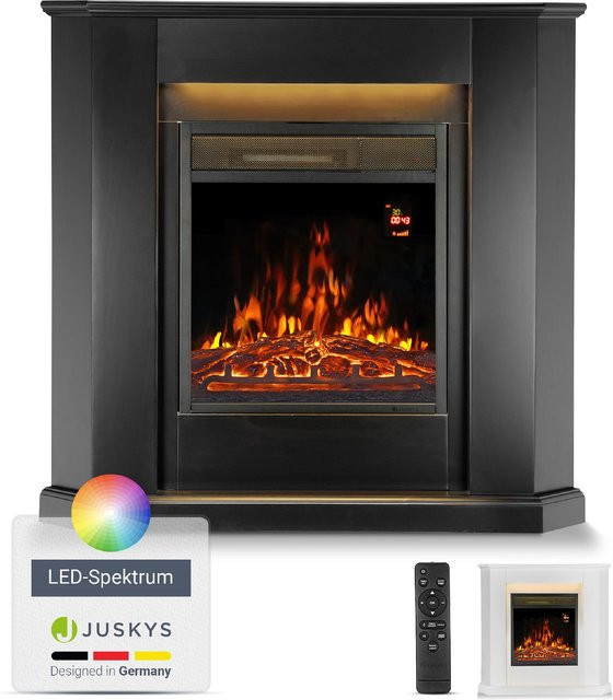 Juskys Elektrokamin Dreieckig mit Heizung und Flammeneffekt in Schwarz - Bild 4