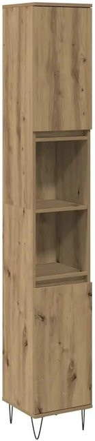 vidaXL Badschrank Artisan-Eiche in Braun mit offenen Regalen und Türen im industriellen Stil, B/T/H: 30 x 30 x 190 cm - Bild 1
