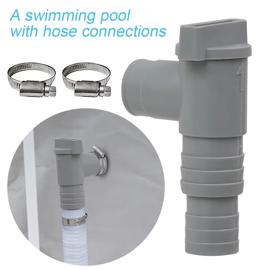 Shunmaii PVC Pool Filterpumpen Adapter für 32 mm Rohrschläuche, Einlassdüse und Ventil in Grau - Bild 4