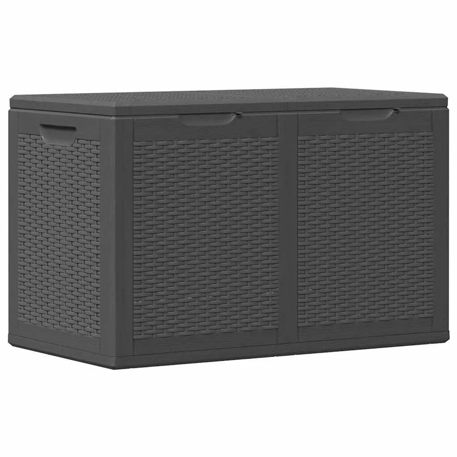 Furnicato Garten Aufbewahrungsbox in Schwarz mit Rattan-Optik aus Polypropylen, Volumen: 180 l - Bild 2