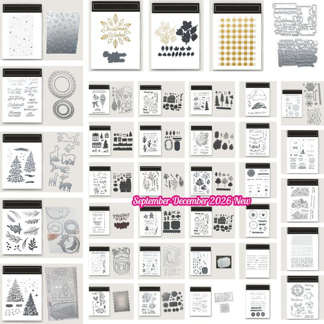 Stempel-Kollektion für Scrapbooking und DIY Basteln mit Motiven wie Weihnachtsbaum und Kürbis für Herbst und Winter - Bild 1