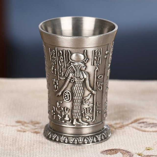 Yiran Furniture Totem Kunst Relief Shot Glass Altes Ägypten in Bronze, 40 ml - Bild 1