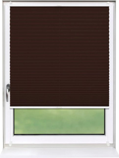 Deco-Raum Plissee Basic Klemmfix Dunkelbraun Blickdicht B: 45 cm, H: 150 cm - Bild 1
