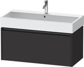 Duravit Waschtischunterschrank Ketho.2 in Graphit Matt, wandhängend mit 1 Auszug, B: 98,4 cm, T: 46 cm, H: 44 cm - Bild 1