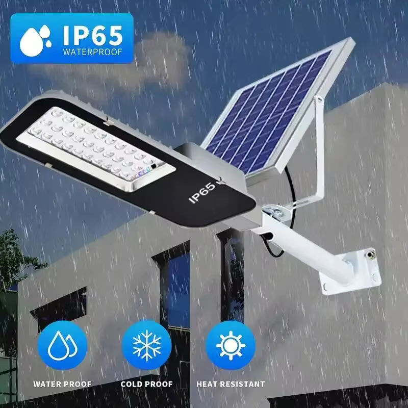 YQCHEZI Solar Außenleuchte mit Fernbedienung, Wasserdichte Solar-Straßenlaterne für Garten, Garage und Terrasse, Schwarz - Bild 2