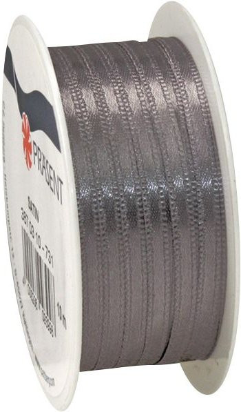 Silbernes Satinband aus Polyester mit 3 mm Breite für Hochzeit und Weihnachtsdekoration - Bild 1