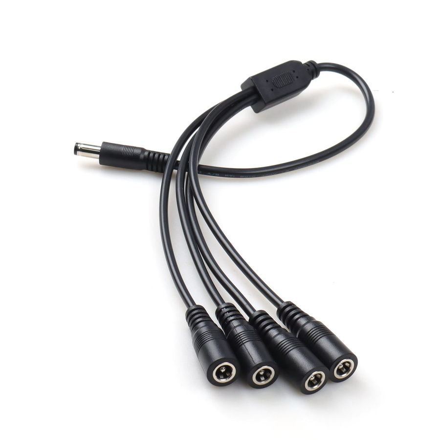 LANO DC-Verteilerkabel 1-zu-2, 1-zu-3 oder 1-zu-4 Splitterkabel für CCTV, DC 5521 Stecker auf 2, 3 oder 4 Buchsen, Schwarz - Bild 2