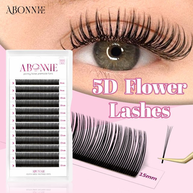 ABONNIE Künstliche Wimpern 5D Blumen Spikes, Schwarz Braun, Unisex - Bild 1