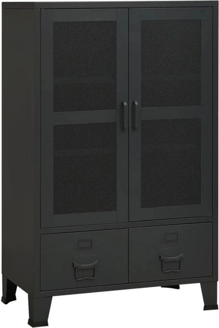 vidaXL Lagerschrank im Industrial Style aus Metall in Schwarz mit Schubladen und Türen, B: 70 cm, T: 40 cm, H: 115 cm - Bild 1