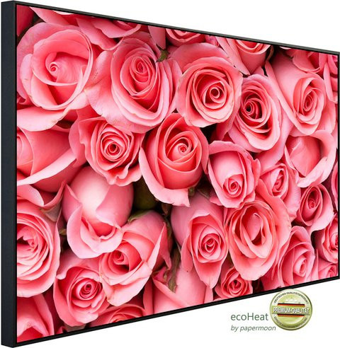 papermoon EcoHeat Infrarotheizung Rosa Rosenblumen in Pink und Bunt mit Matt-Effekt, App-Steuerung und Überhitzungsschutz - Bild 1