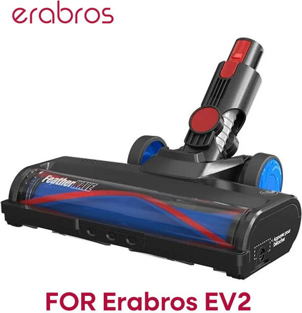 Erabros EV2 Elektrische Bodenbürste mit Rollenbürste und Ersatzteilen, Schwarz - Bild 1