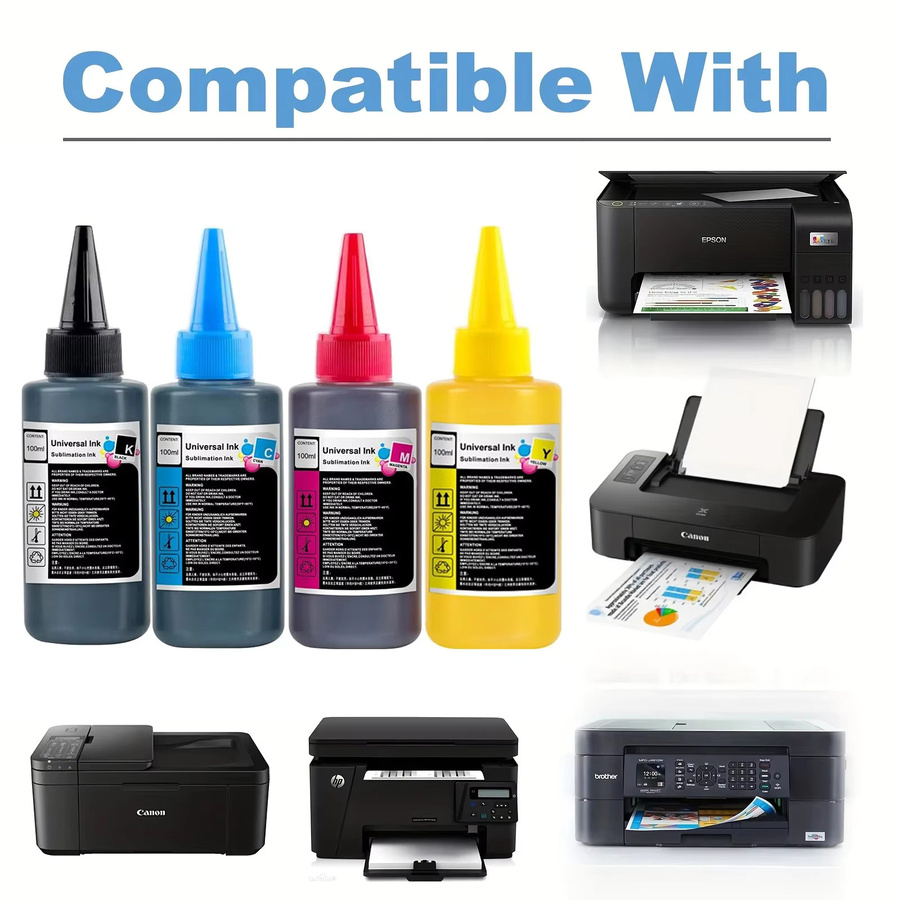 MeaBefit Universelles Tinten-Nachfüllset für Tintenstrahldrucker und Tintentankdrucker, kompatibel mit Canon, HP, Brother und Epson, Mehrfarbig - Bild 2