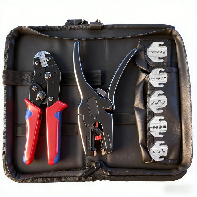 SN-68B Ratschen-Crimper-Werkzeug mit Wechselbacken-Set für nicht isolierte Zylinder und Dupont-Stecker, Multicolour - Bild 1