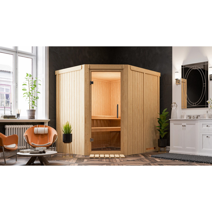 Karibu Sauna Natur in Braun - Bild 2