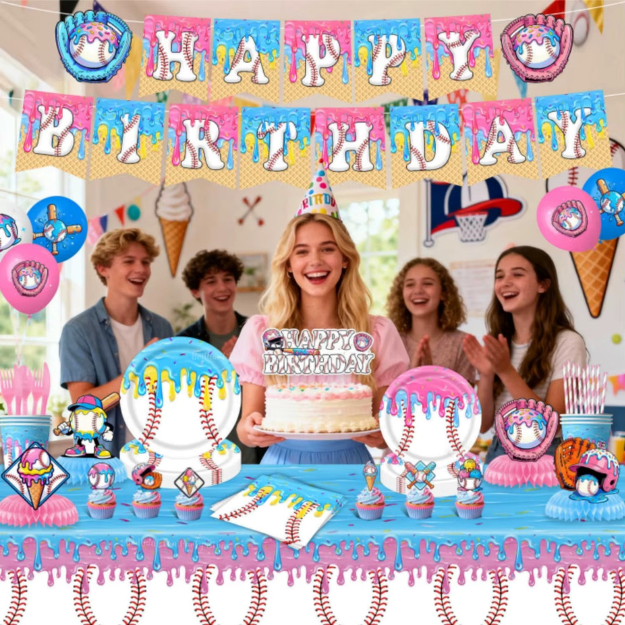 Brilliant Life Party Dekoration Set für Kinder mit Papptellern, Tassen, Servietten und Tischdecke in Mehrfarbig - Bild 2