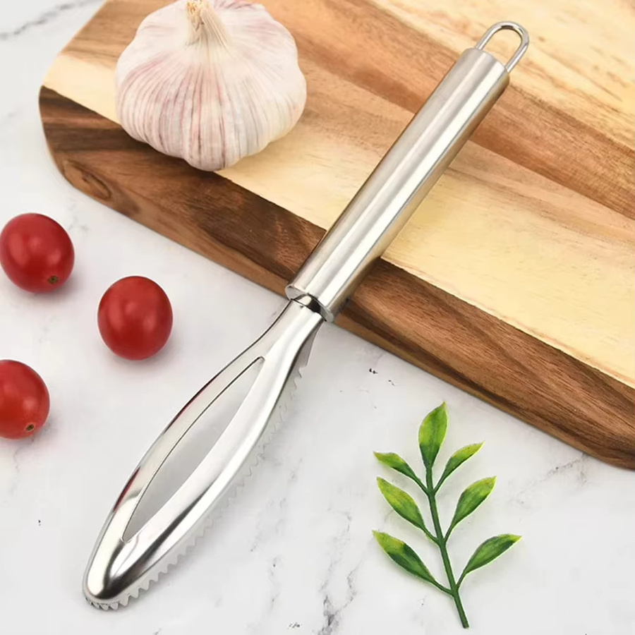 YOCITY Fischschuppenentferner aus Edelstahl in Silber als praktischer Schaber und Schäler für die Küche - Bild 2