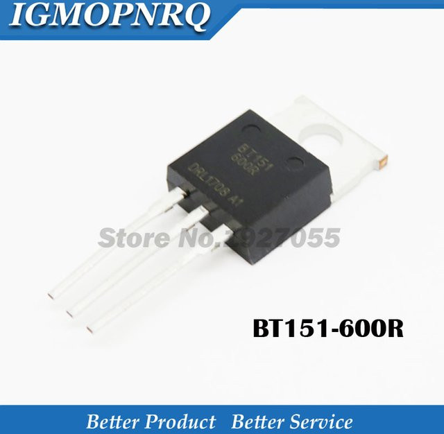 5 Stück BT151-600R Thyristor SCR im TO-220 Gehäuse, 12 A 600 V, Schwarz - Bild 1