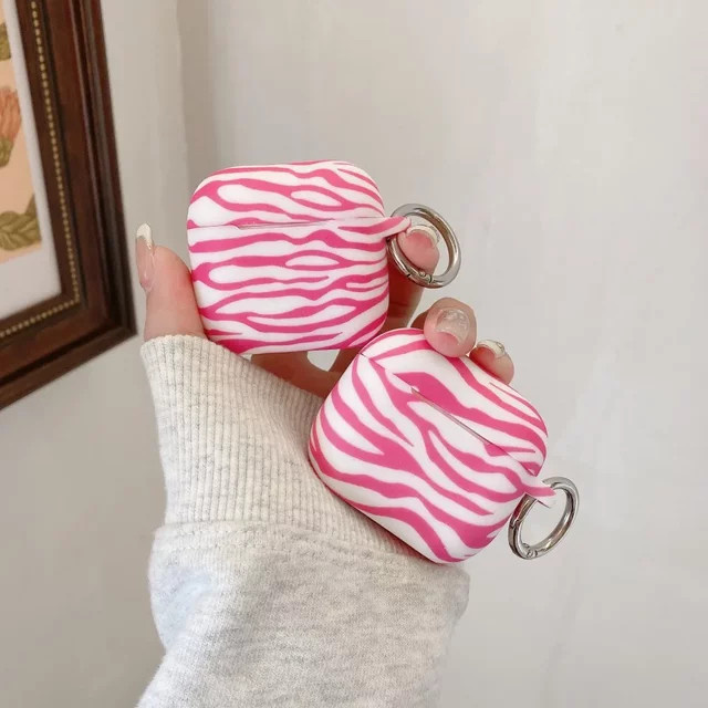 Schutzhülle im Zebra-Streifen-Design für Apple AirPods Pro 2, AirPods 4, 3, 1 und 2 in Pink - Bild 1