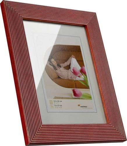 walther+ design HI318R Bilder Wechselrahmen aus Holz in Rot mit Premiumglas, B/H: 13 x 18 cm - Bild 1