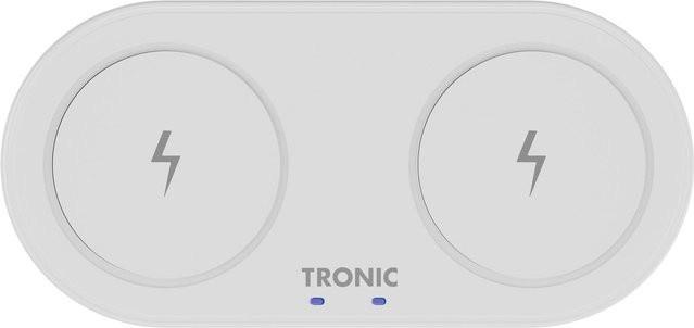 TRONIC Ladepad QI Dual Weiß mit USB-A und USB-C Anschlüssen - Bild 1