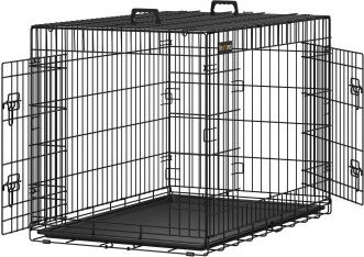 FEANDREA Hundekäfig klappbar in Schwarz mit 2 Türen, B/T/H: 107 x 70 x 77,5 cm - Bild 1