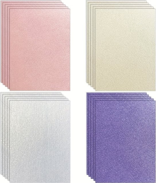 OBESTDA Perlglanzpapier A4 in Pink, 15 Blatt, 250 g/m2, doppelseitiger schimmernder Karton für Einladungen und DIY-Projekte - Bild 1
