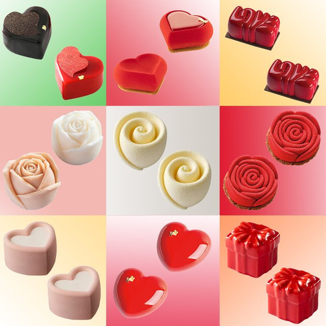 Meibum Silikon Mousse-Form Herz- oder Rosen-Design für Dessert und Backen - Bild 1