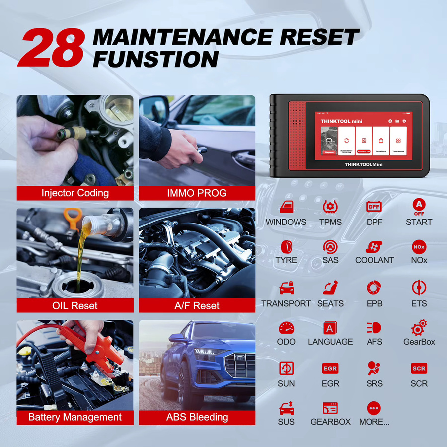 THINKTOOL MINI/MINI2 Autoscanner Diagnosetool in Schwarz mit 28 Reset-Funktionen, bidirektionaler Steuerung und ECU-Codierung für alle Fahrzeugsysteme - Bild 3