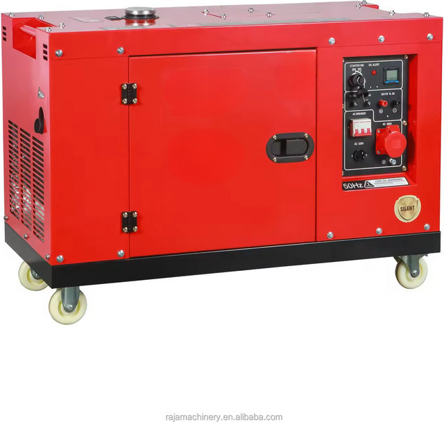YHS Leiser Dieselgenerator 3 Phasen in Rot mit ATS-Optionen - Bild 1