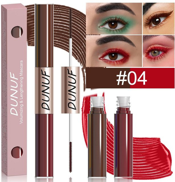 Mascara, zweifarbige wasserfeste Mascara, rot/braun, glänzend - Bild 1