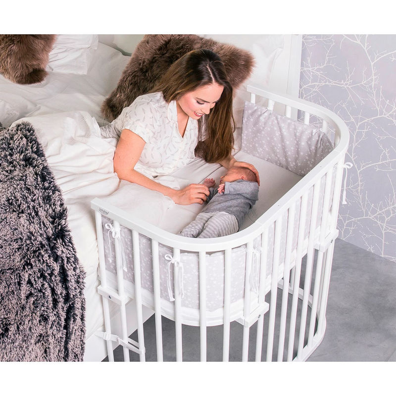 Babybay Beistellbett Boxspring XXL aus massivem Buchenholz in Weiss, B/T: 105 x 59 cm - Bild 2