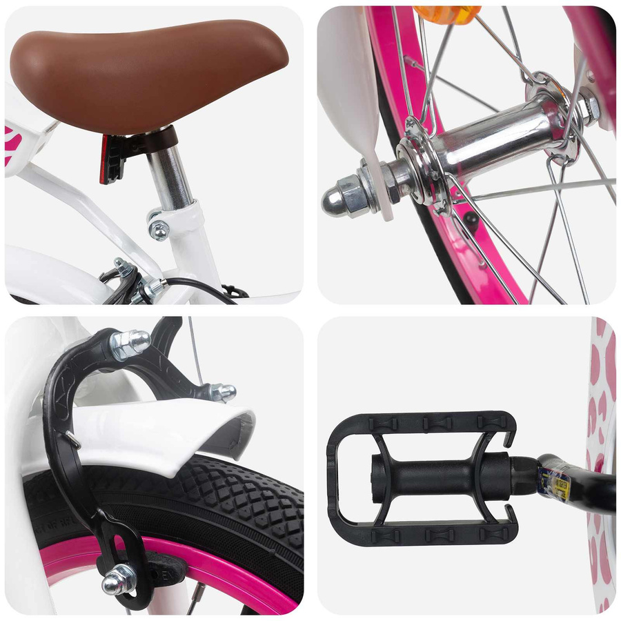 VD Home Furnishing Kinderfahrrad mit Stützrädern 16 Zoll Weiß - Bild 1