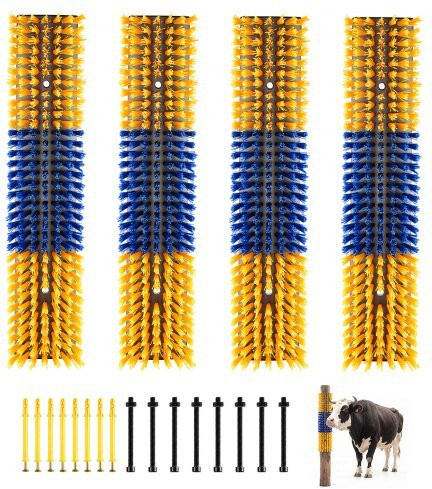 VEVOR Livestock Scratching Brush Set 4er Pack für Pferde, Rinder und Schafe in Gelb und Blau - Bild 1