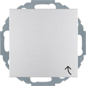 Berker Schuko-Steckdose mit Klappdeckel in Aluminium Matt und Silber, Unterputz-Einbau - Bild 1