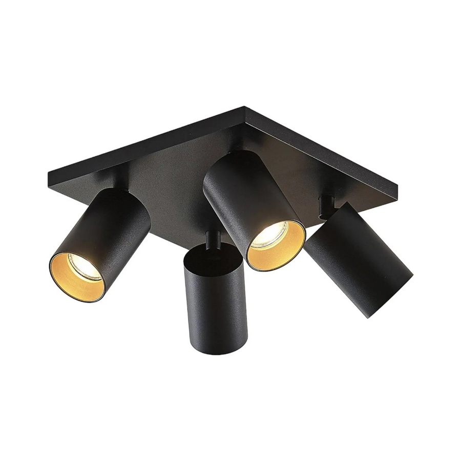 Arcchio Brinja Strahler Schwarz aus Aluminium, 4-flammige moderne Flurleuchte mit GU10 Fassung, B/T/H: 125 x 40 x 24 cm - Bild 2
