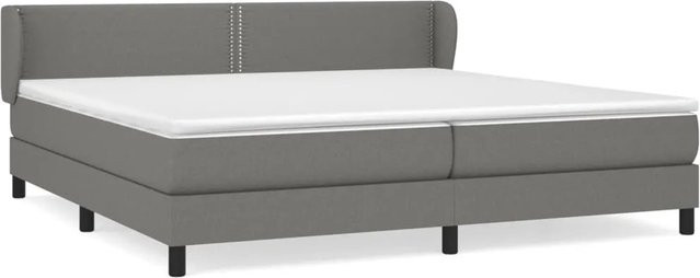 vidaXL Boxspringbett mit Matratze Hybrid-System aus Massivholz in Dunkelgrau B/T/H: 200 x 200 x 78 cm - Bild 1